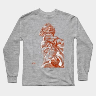 Laocoon sketch Florence (on grey background) Long Sleeve T-Shirt